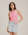 Tank Top Rib Azul,ROSA